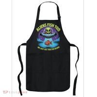 Aliens Fish Too We Just Use Tractor Beams Funny Fishing Apron thumb 0