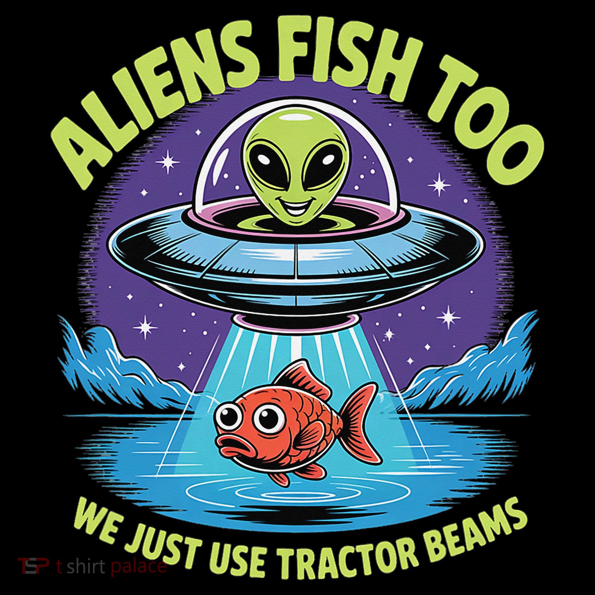 Aliens Fish Too We Just Use Tractor Beams Funny Fishing Coffee Mug