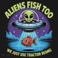 Aliens Fish Too We Just Use Tractor Beams Funny Fishing Women's Tank Top thumb 5
