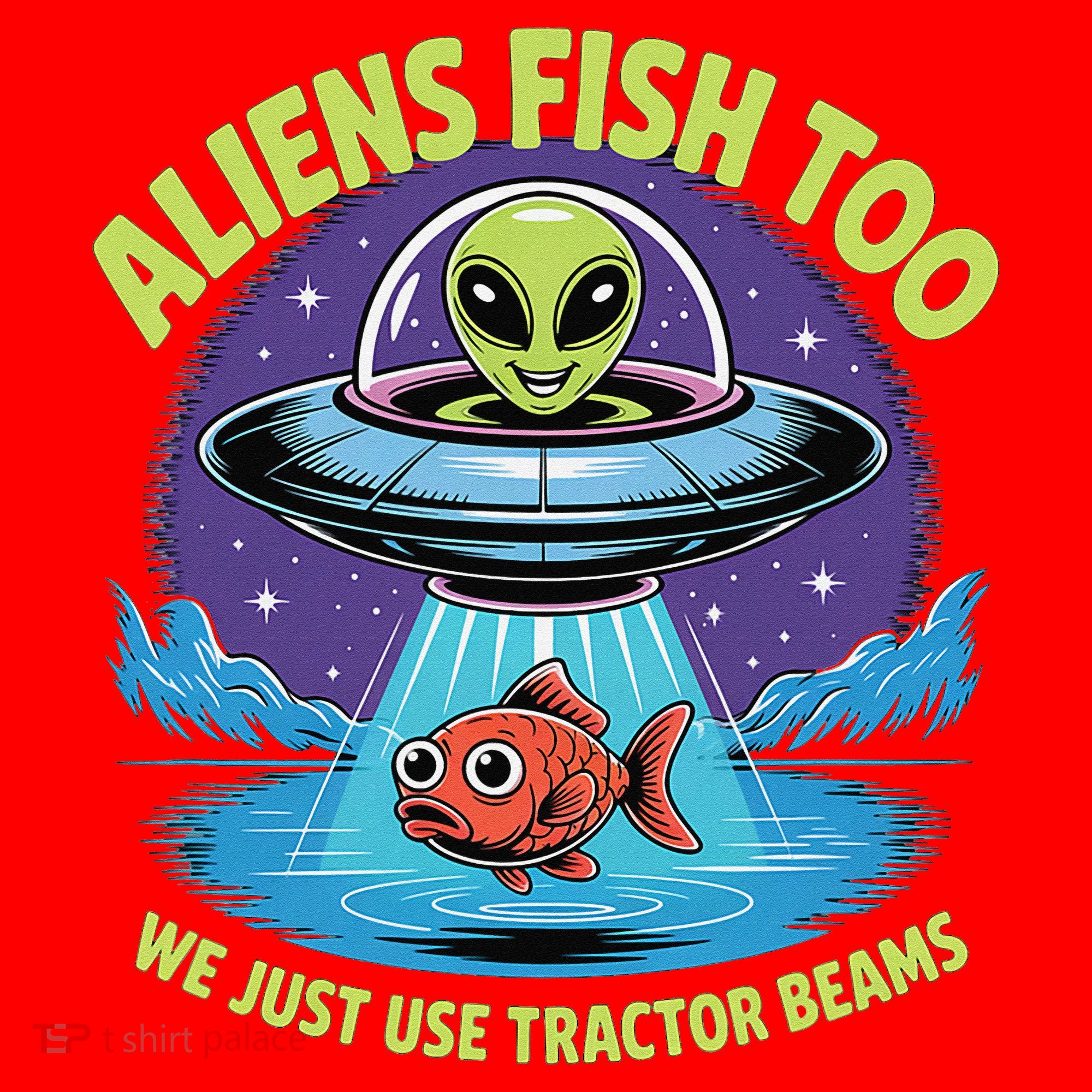 Aliens Fish Too We Just Use Tractor Beams Funny Fishing Santa Hat