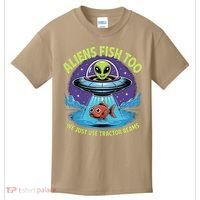 Aliens Fish Too We Just Use Tractor Beams Funny Fishing Kids T-Shirt thumb 0