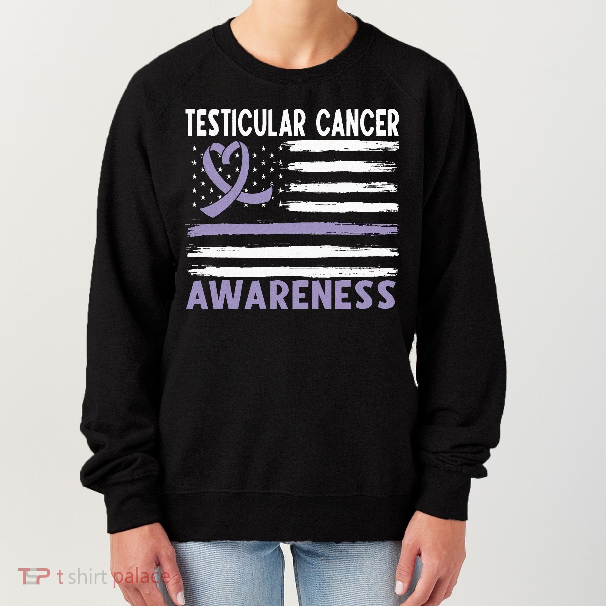 American Flag Testicular Cancer Awareness Women's Sweatshirt