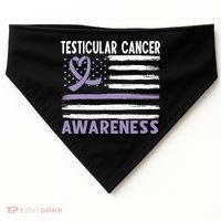 American Flag Testicular Cancer Awareness USA-Made Doggie Bandana thumb 0