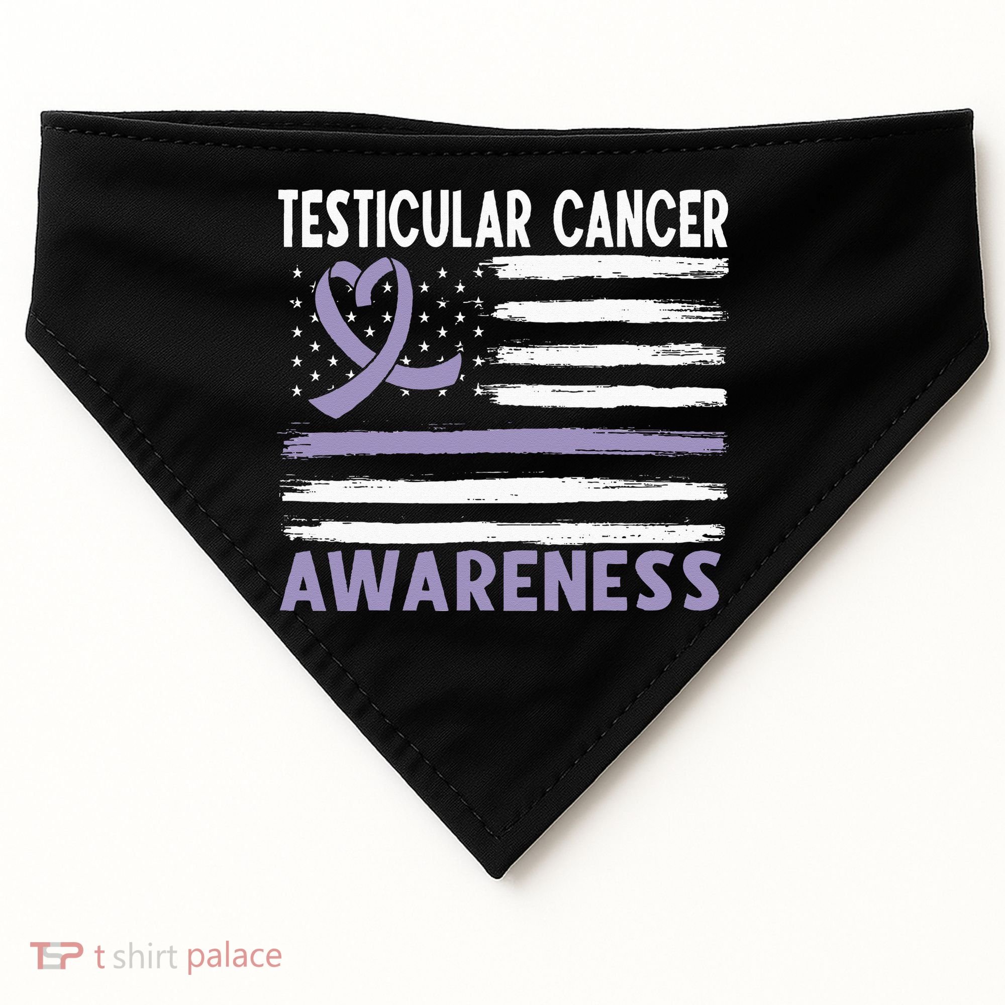American Flag Testicular Cancer Awareness USA-Made Doggie Bandana