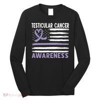 American Flag Testicular Cancer Awareness Long Sleeve Shirt thumb 0