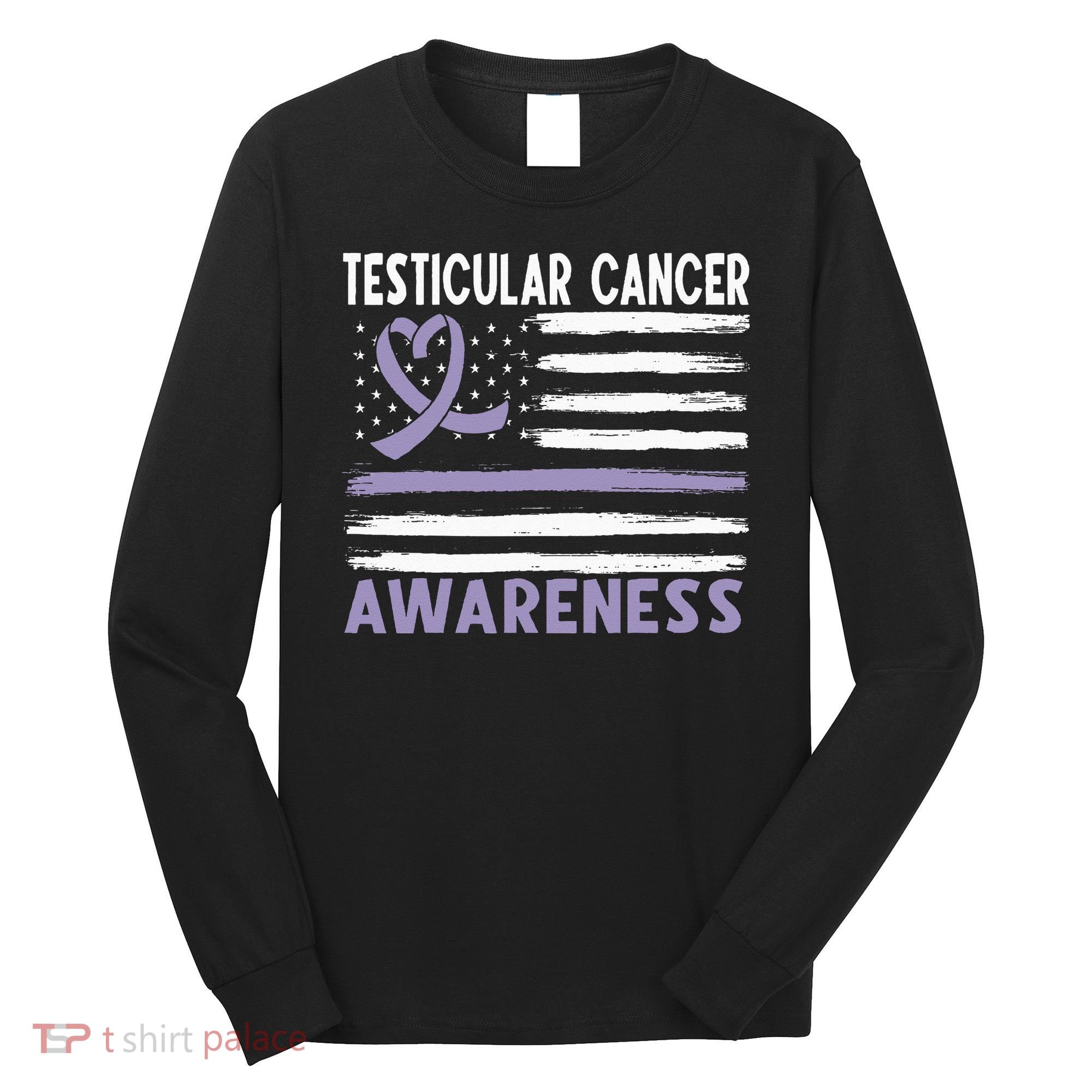American Flag Testicular Cancer Awareness Long Sleeve Shirt