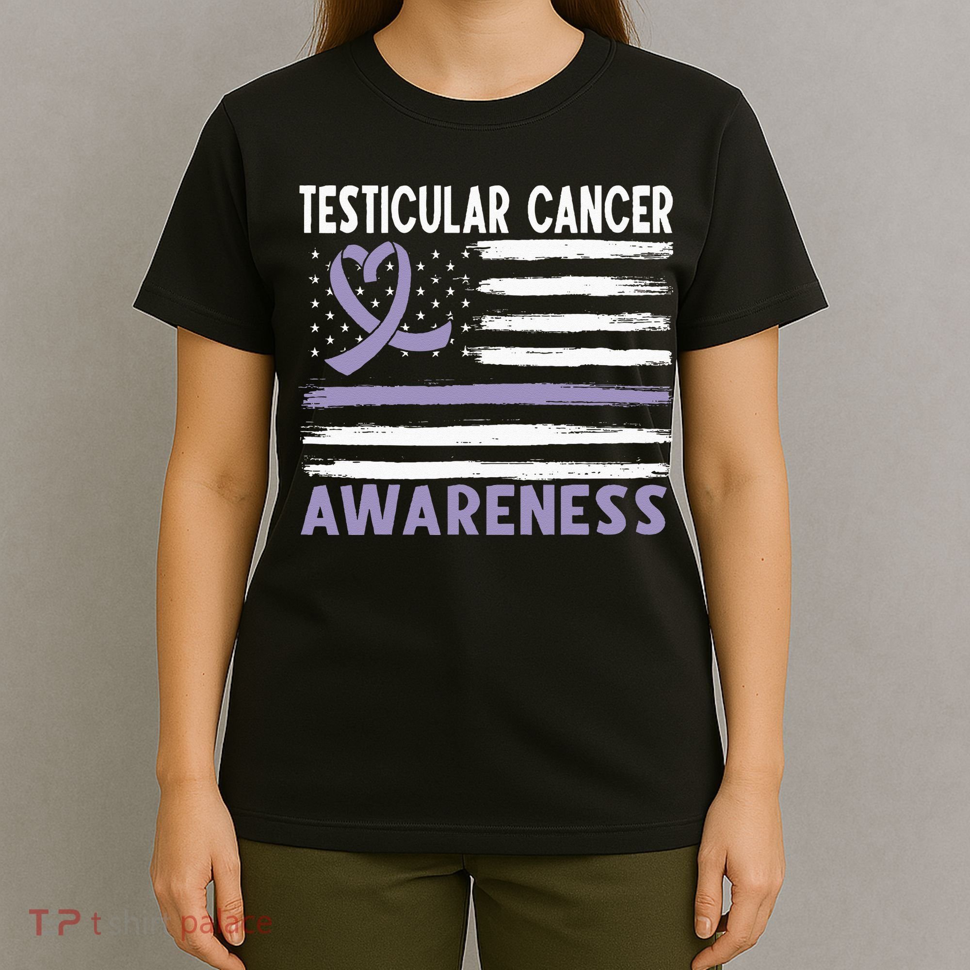 American Flag Testicular Cancer Awareness T-Shirt