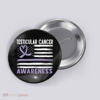 American Flag Testicular Cancer Awareness Button thumb 0