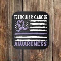 American Flag Testicular Cancer Awareness Coaster thumb 0
