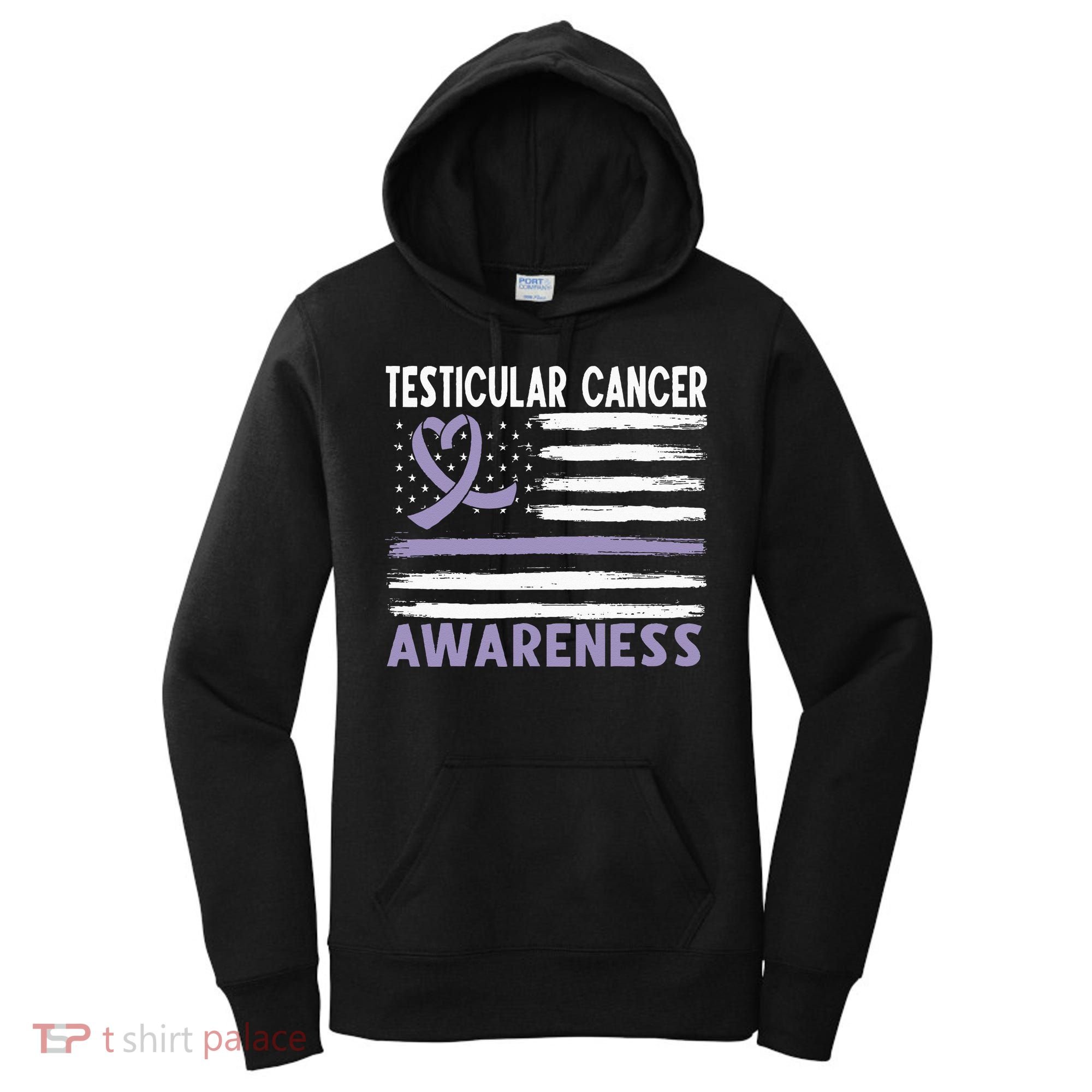 American Flag Testicular Cancer Awareness Women's Hoodie