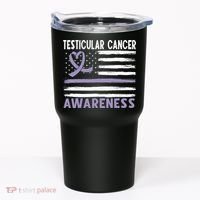 American Flag Testicular Cancer Awareness Tumbler thumb 0