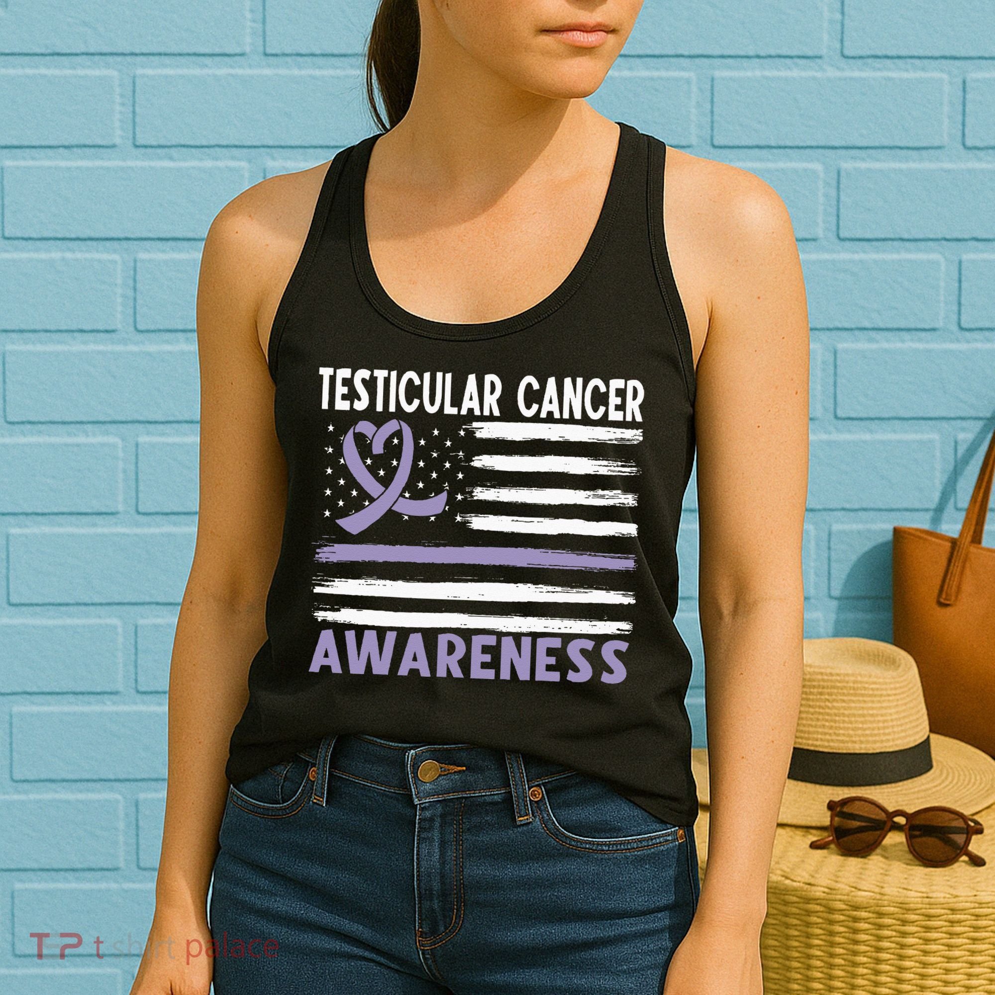 American Flag Testicular Cancer Awareness Women's Tank Top