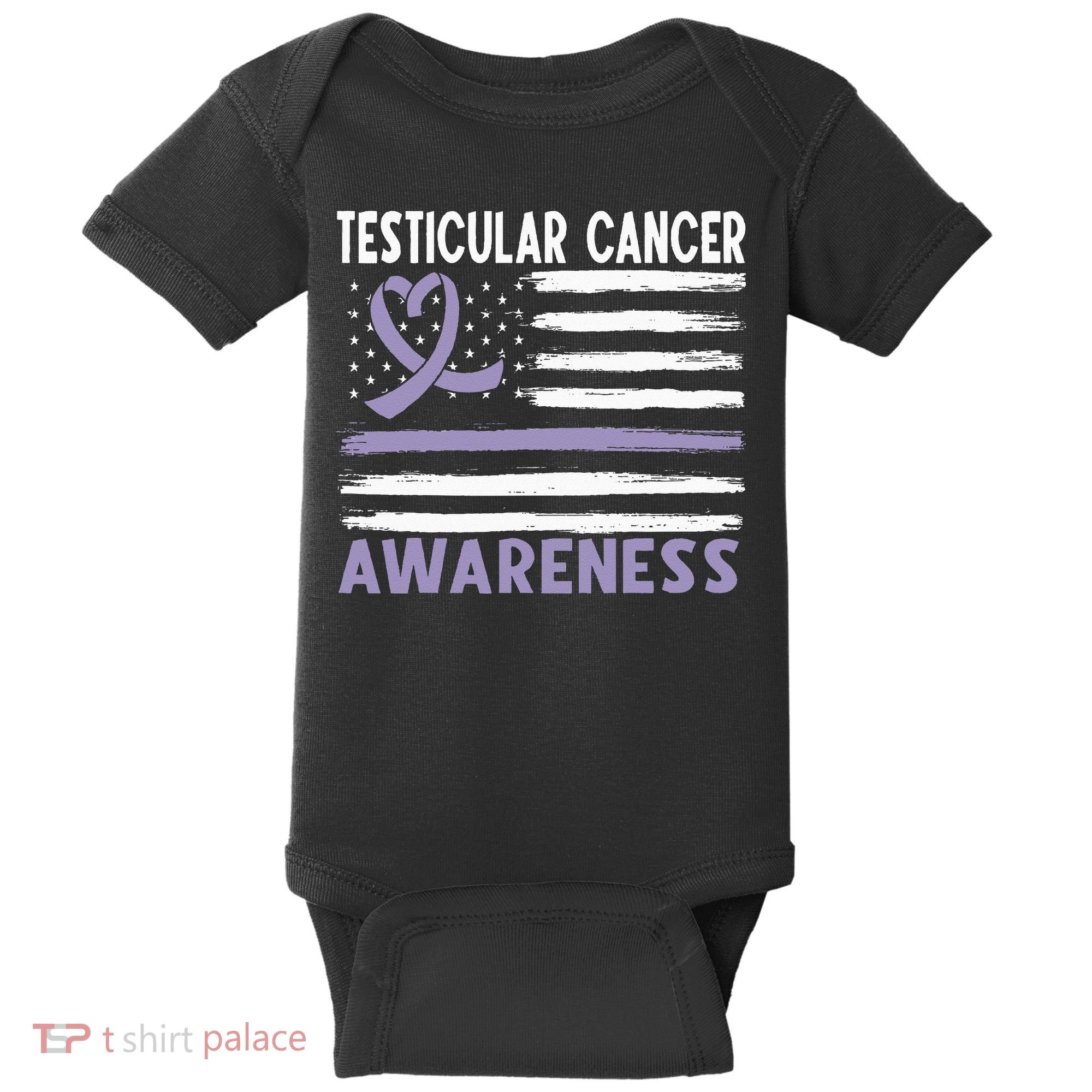 American Flag Testicular Cancer Awareness Baby Bodysuit