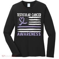American Flag Testicular Cancer Awareness Women's Long Sleeve Shirt thumb 0