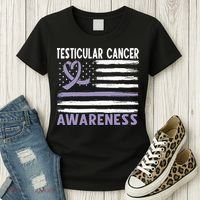 American Flag Testicular Cancer Awareness Women's T-Shirt thumb 3