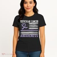 American Flag Testicular Cancer Awareness Women's T-Shirt thumb 4