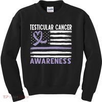 American Flag Testicular Cancer Awareness Kids Sweatshirt thumb 0