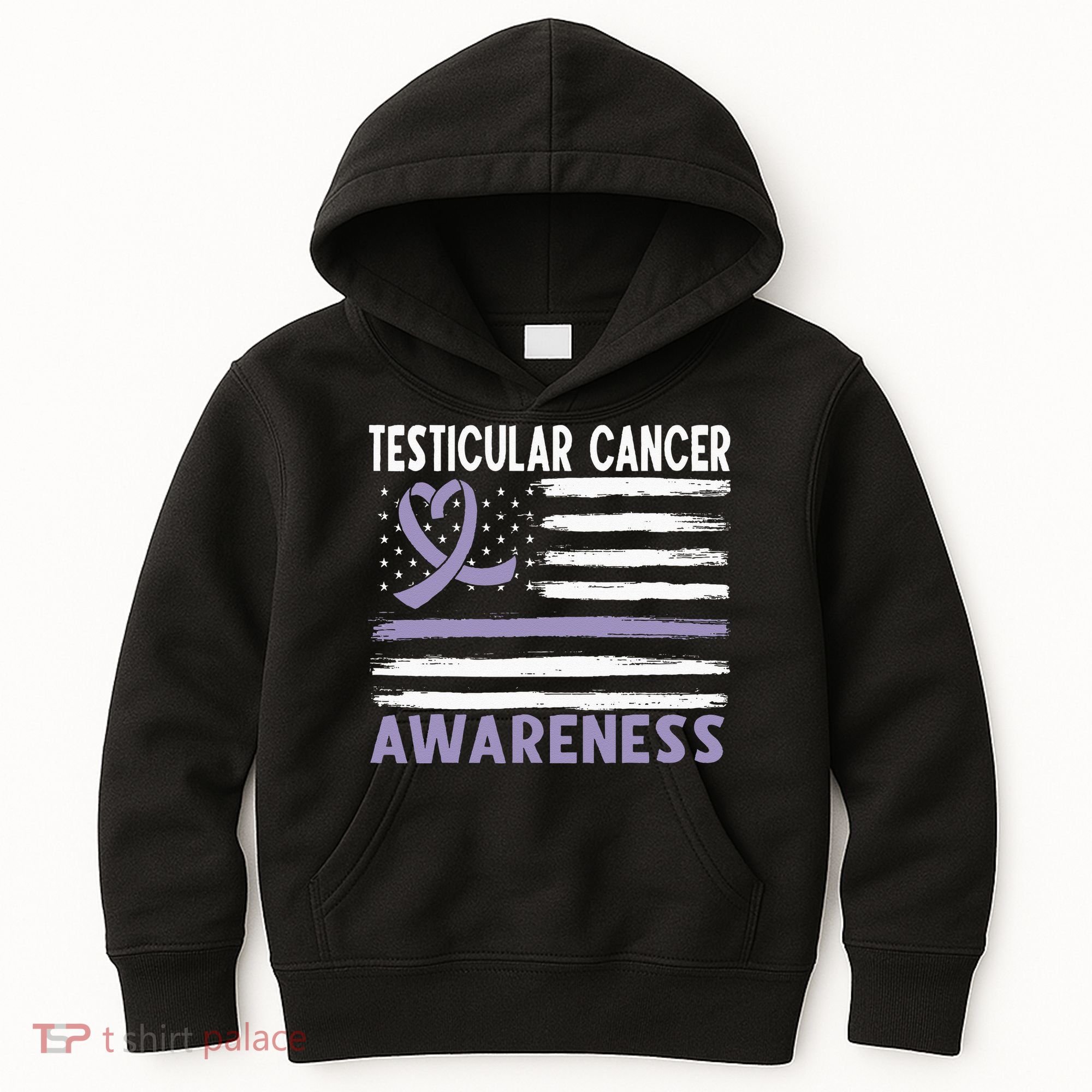 American Flag Testicular Cancer Awareness Kids Hoodie
