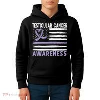 American Flag Testicular Cancer Awareness Kids Hoodie thumb 4