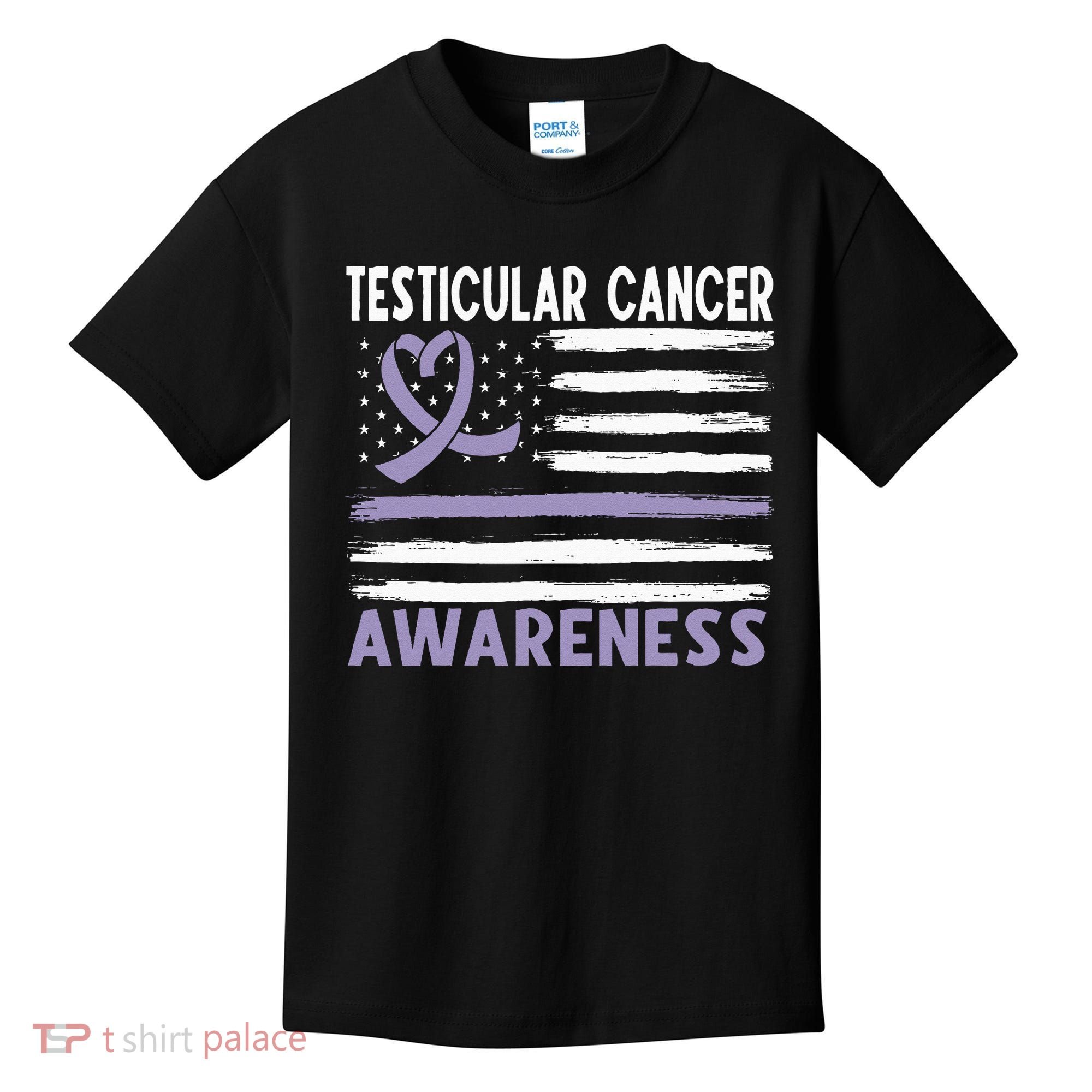 American Flag Testicular Cancer Awareness Kids T-Shirt