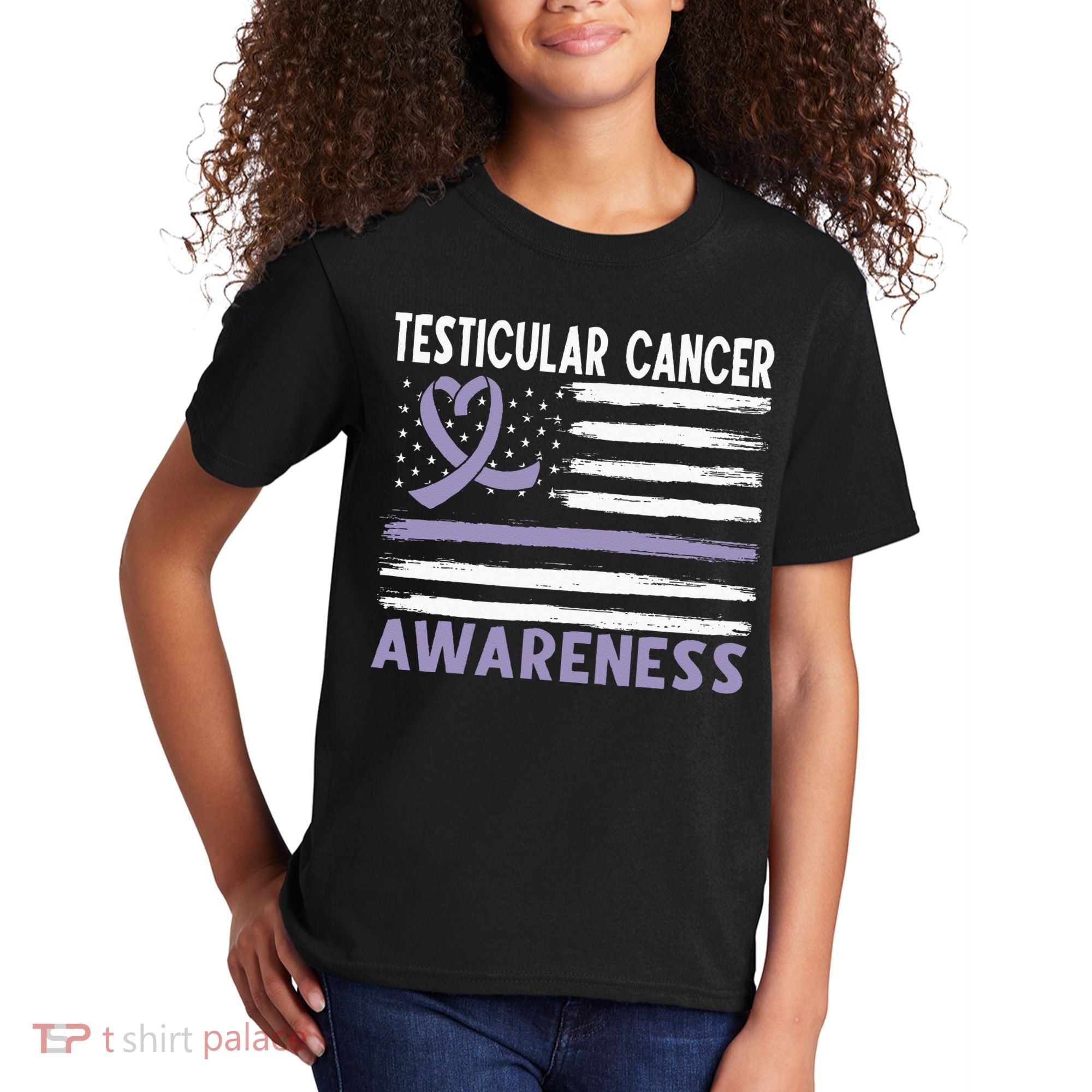 American Flag Testicular Cancer Awareness Kids T-Shirt