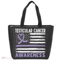 American Flag Testicular Cancer Awareness Tote Bag thumb 0