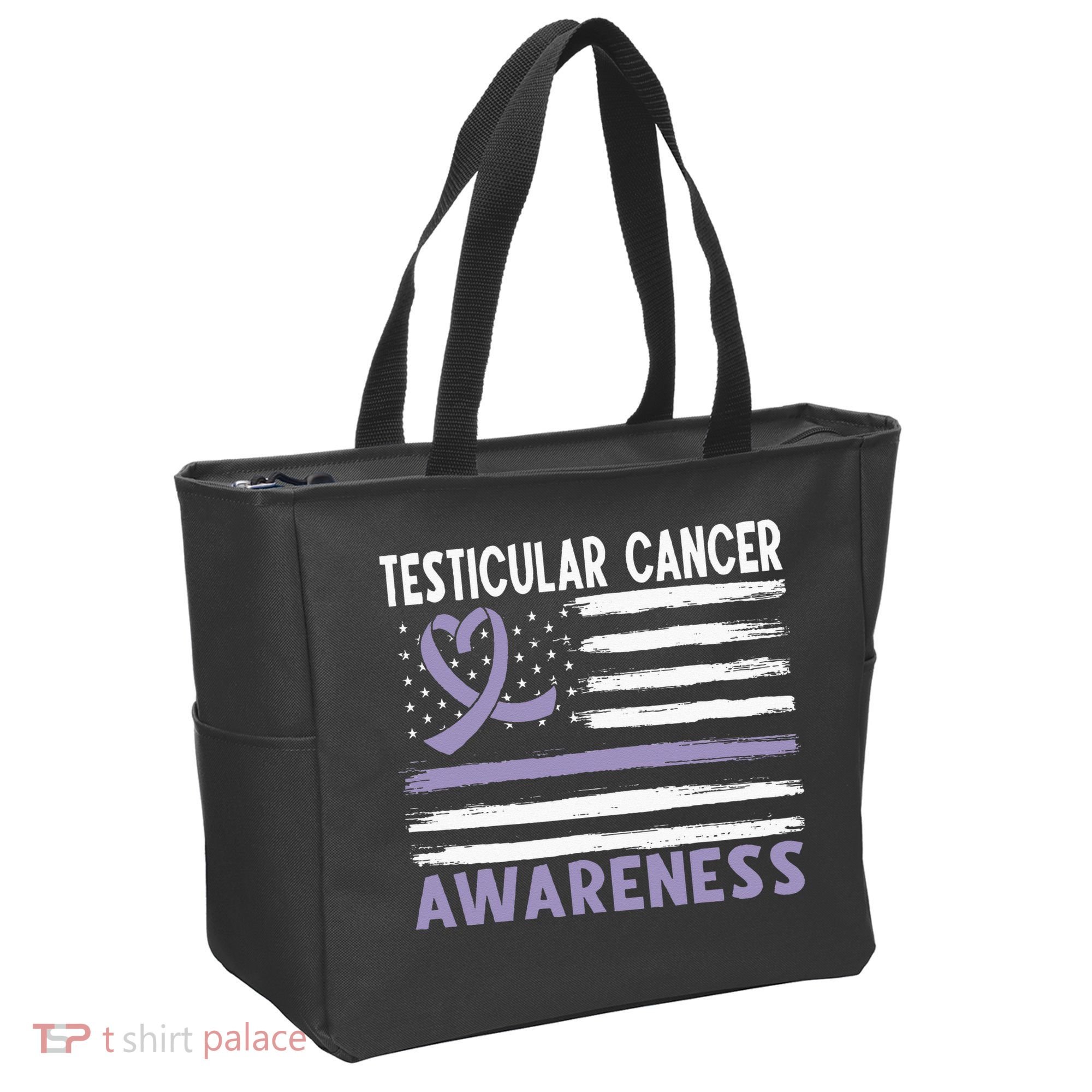 American Flag Testicular Cancer Awareness Tote Bag
