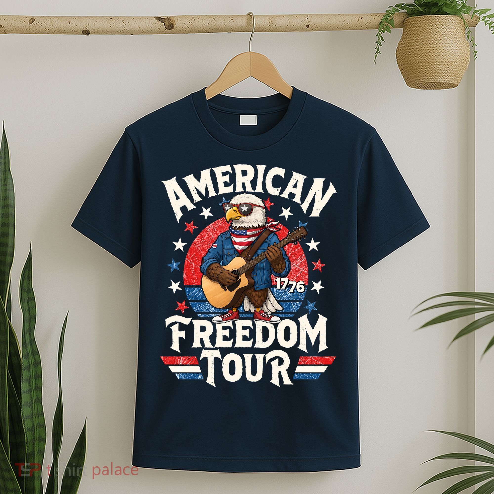 American Freedom Tour Eagle Celebrating America's 250th Birthday 1776 T-Shirt