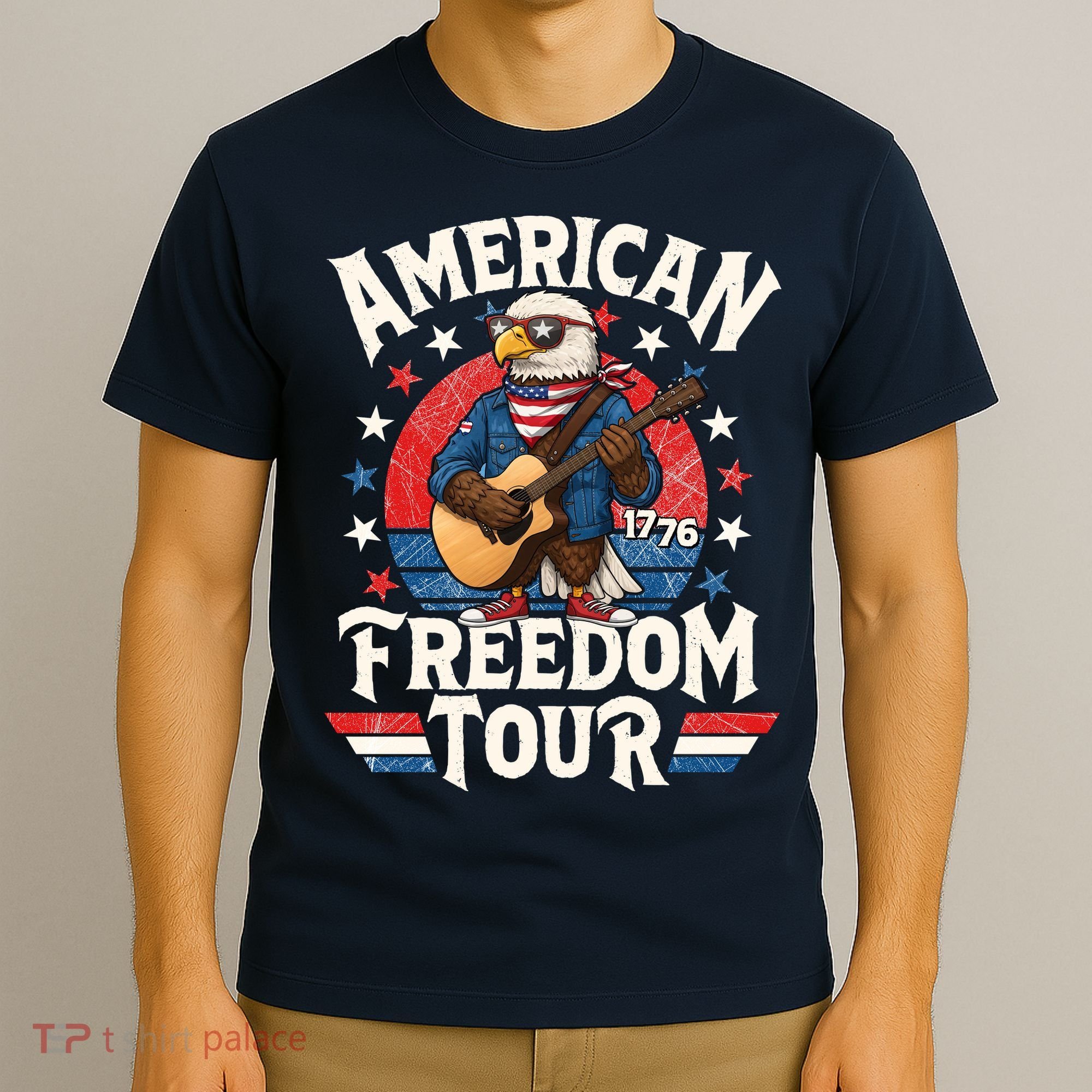 American Freedom Tour Eagle Celebrating America's 250th Birthday 1776 T-Shirt