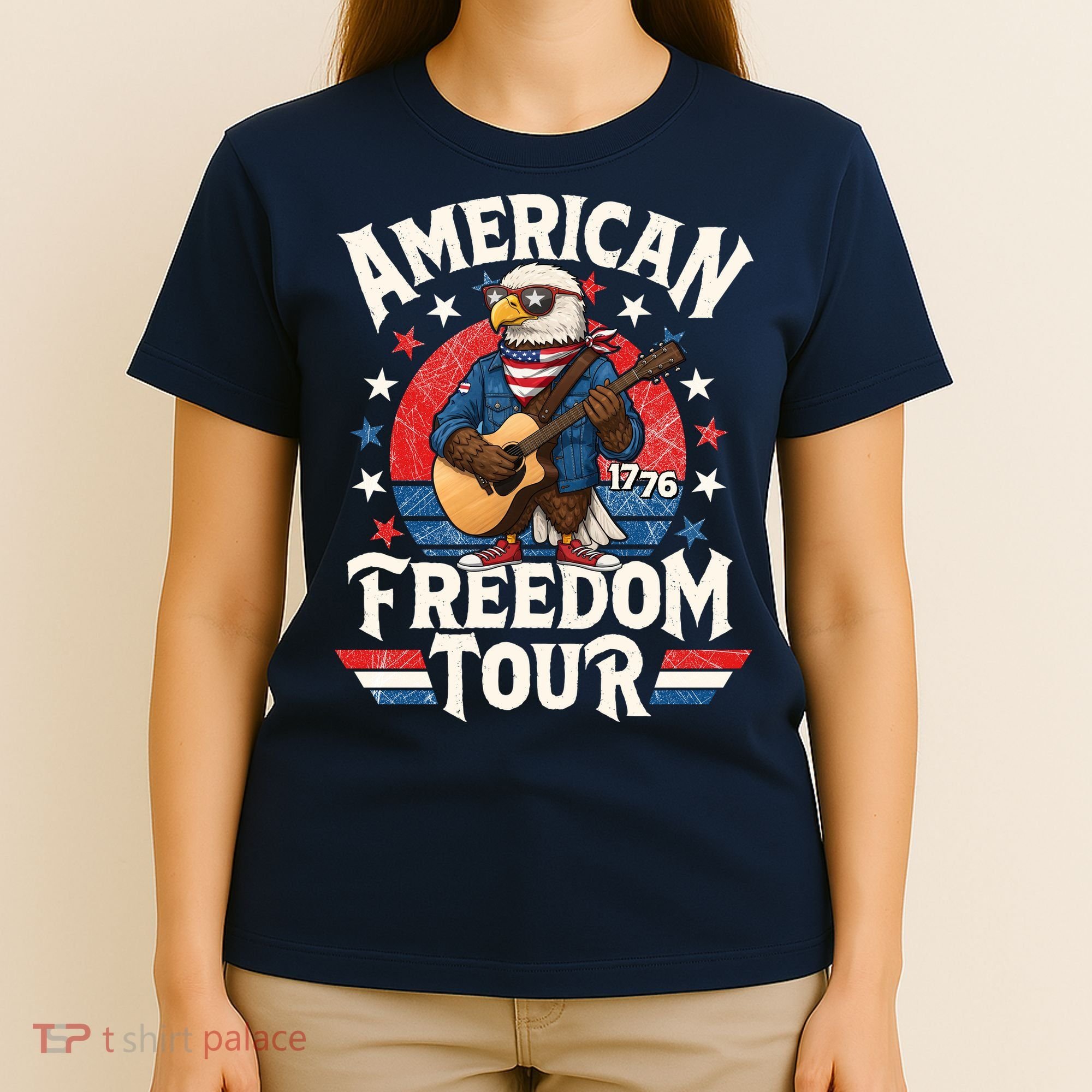 American Freedom Tour Eagle Celebrating America's 250th Birthday 1776 T-Shirt