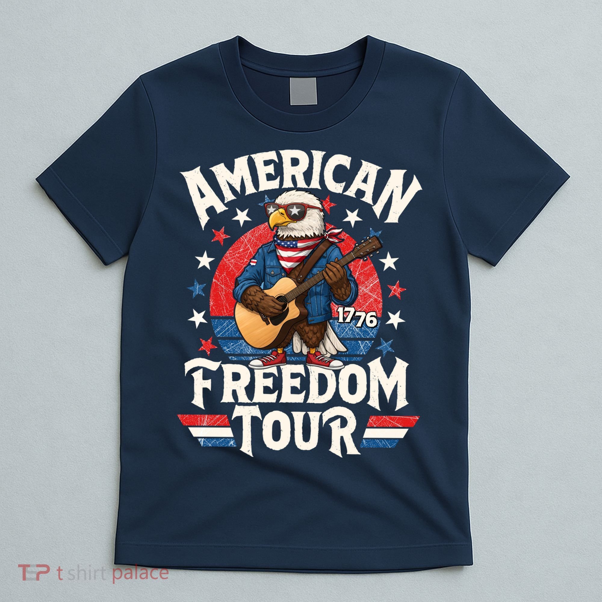 American Freedom Tour Eagle Celebrating America's 250th Birthday 1776 T-Shirt