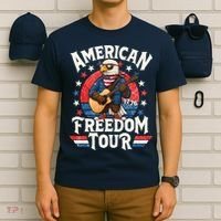 American Freedom Tour Eagle Celebrating America's 250th Birthday 1776 T-Shirt thumb 6