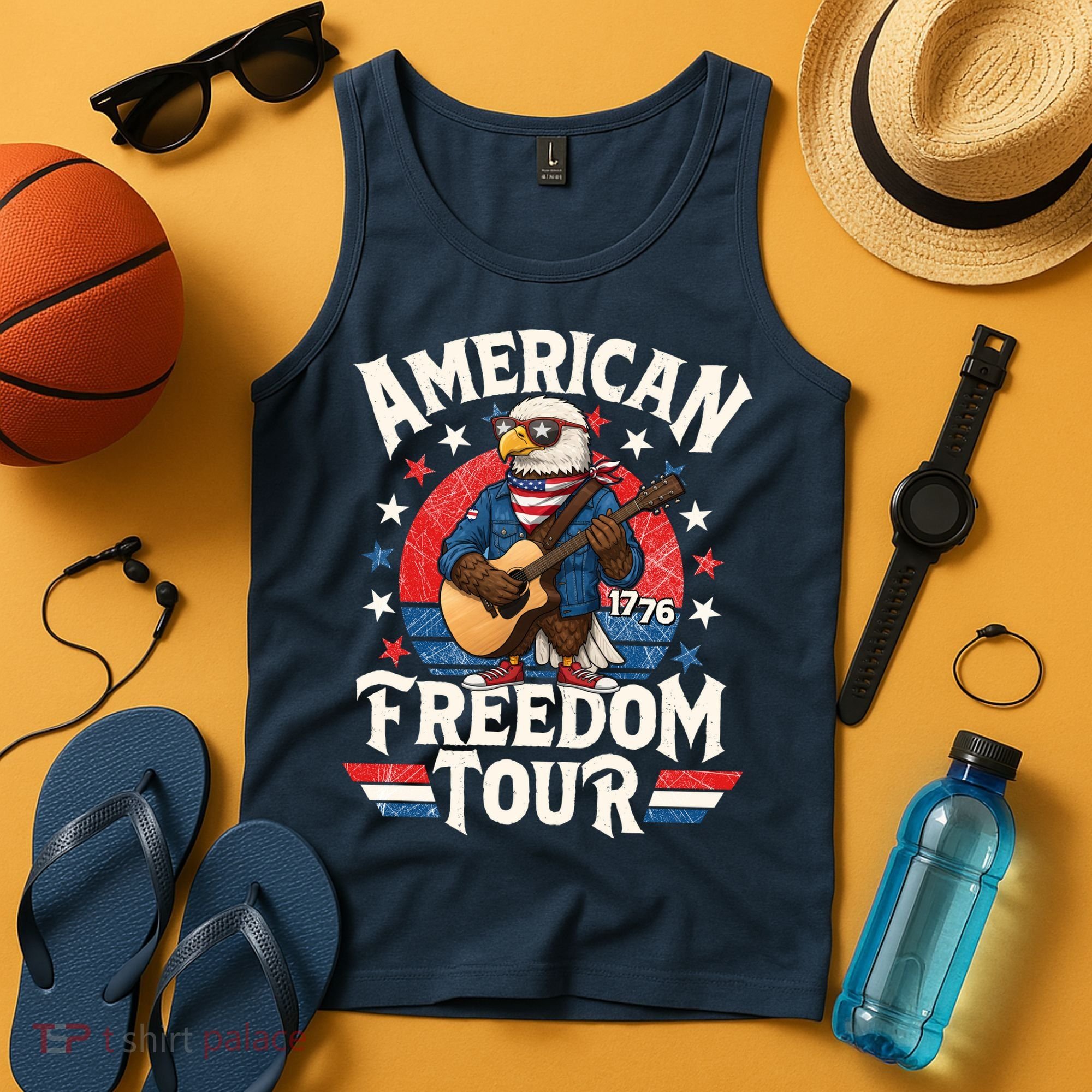 American Freedom Tour Eagle Celebrating America's 250th Birthday 1776 Tank Top