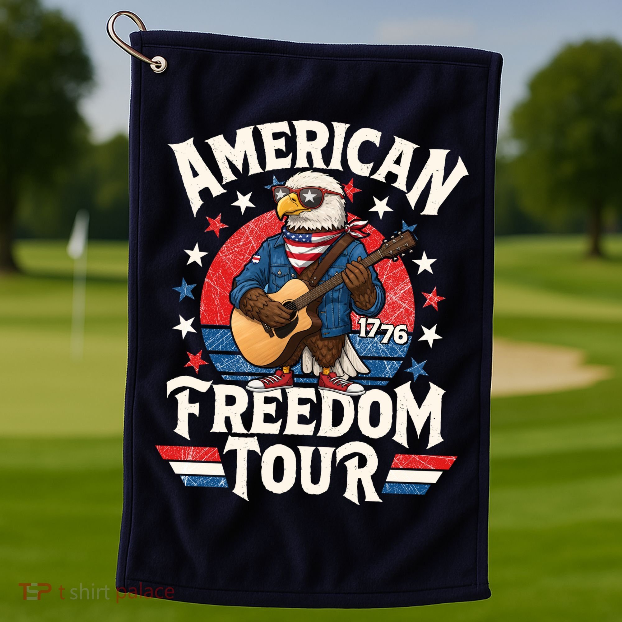 American Freedom Tour Eagle Celebrating America's 250th Birthday 1776 Golf Towel
