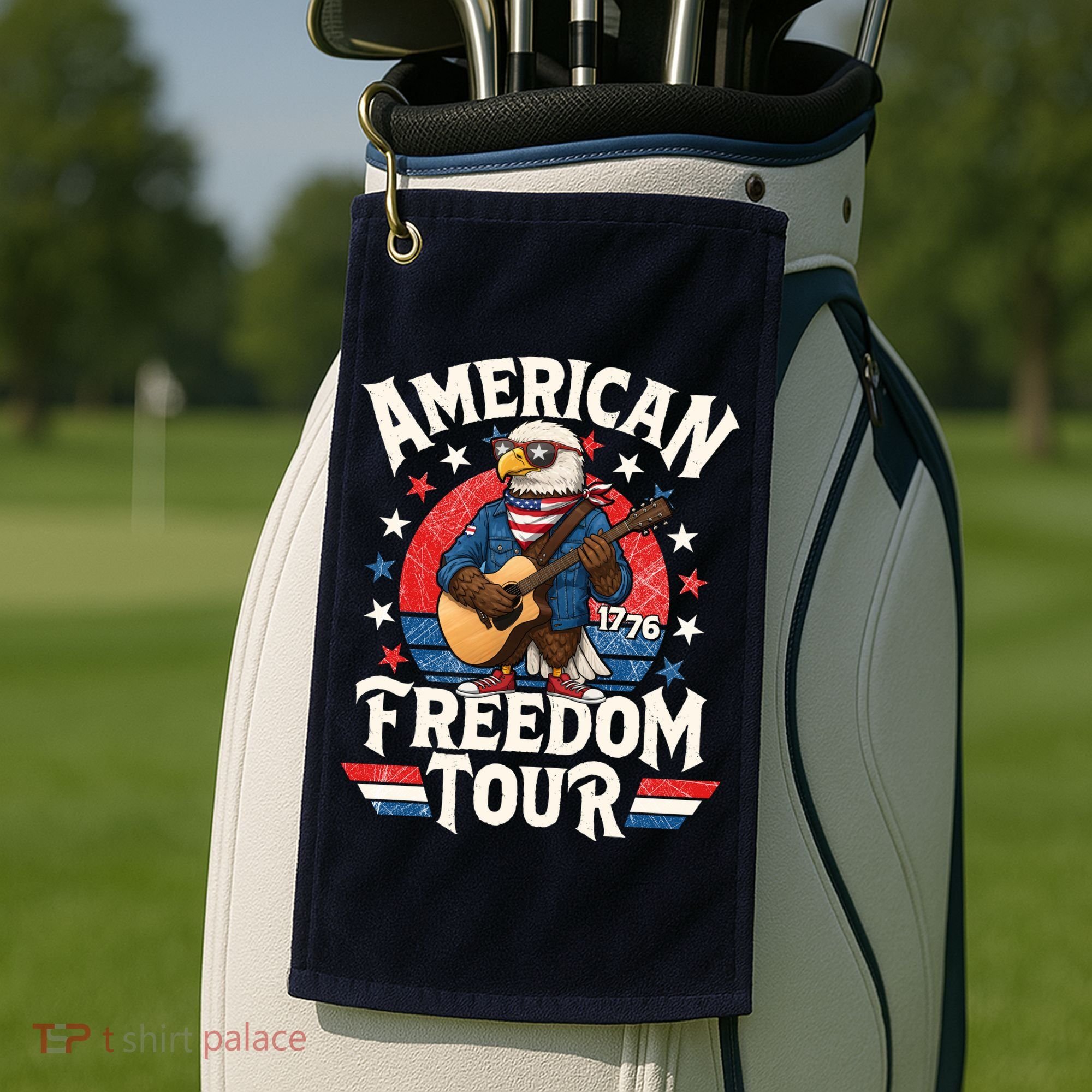 American Freedom Tour Eagle Celebrating America's 250th Birthday 1776 Golf Towel