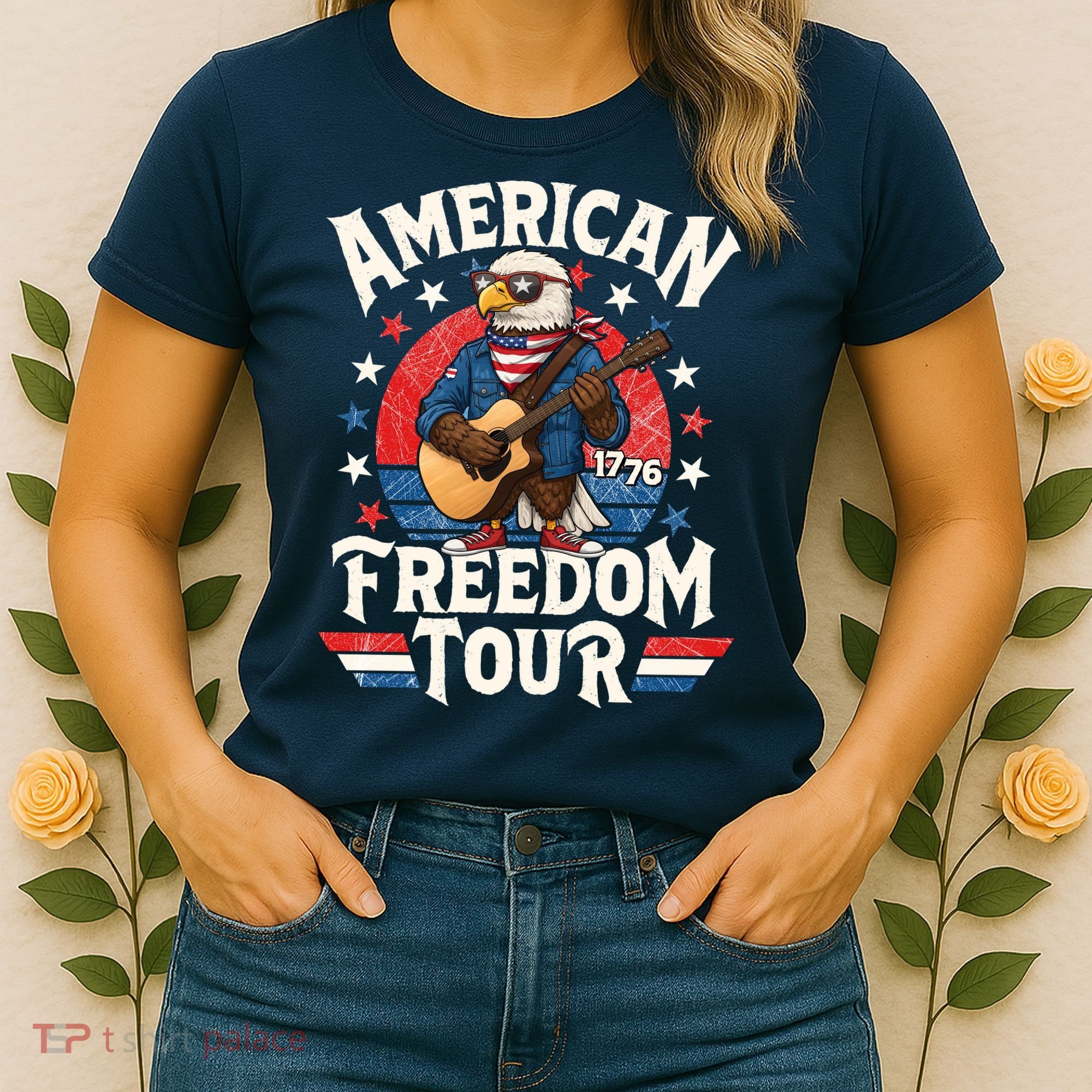 American Freedom Tour Eagle Celebrating America's 250th Birthday 1776 Women's T-Shirt
