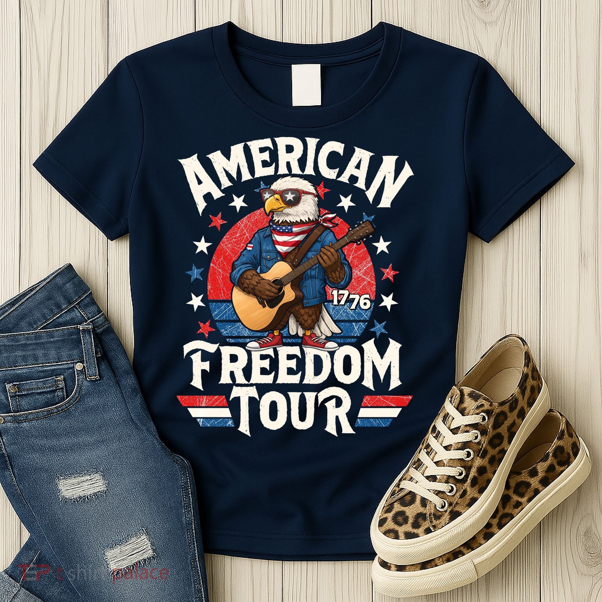 American Freedom Tour Eagle Celebrating America's 250th Birthday 1776 Women's T-Shirt