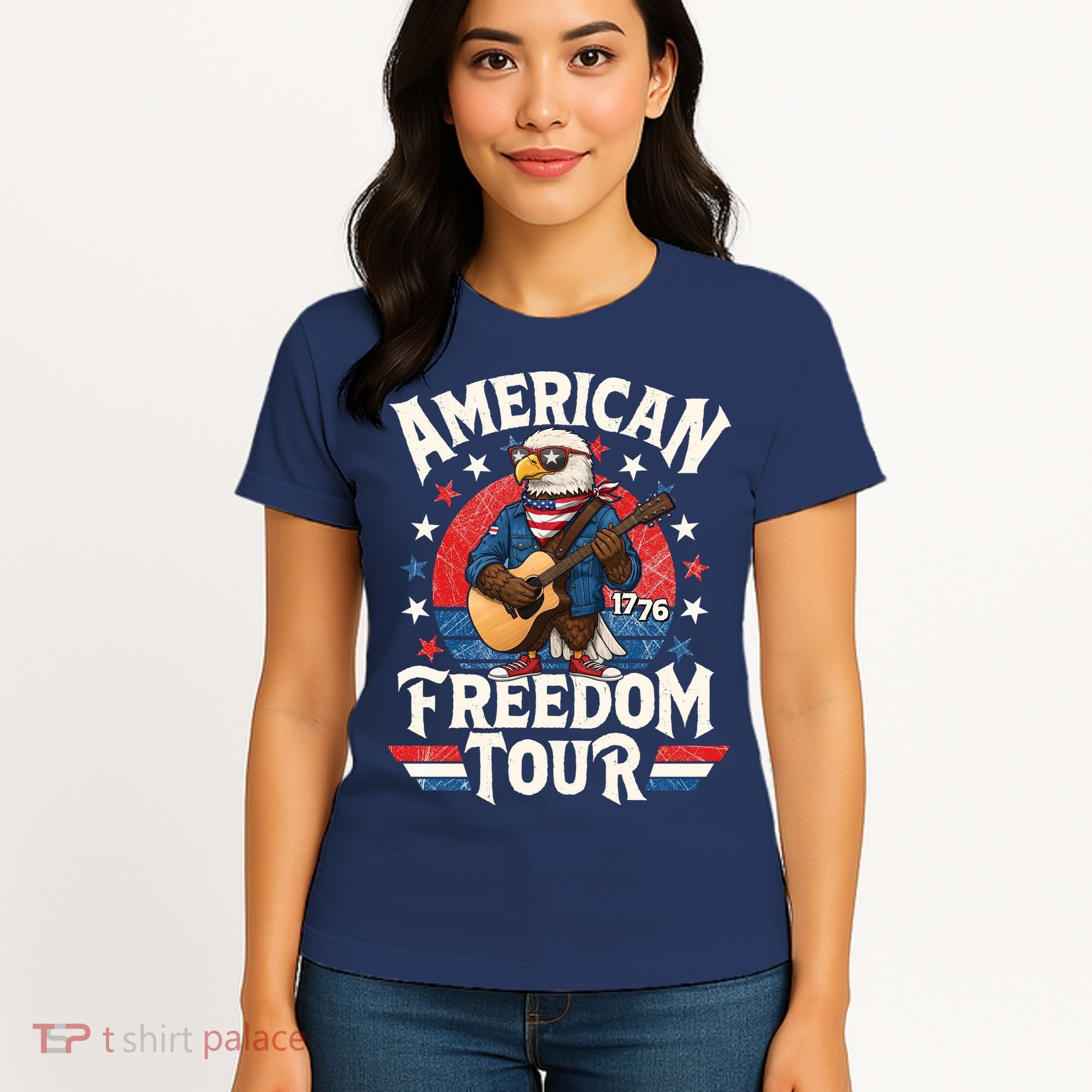 American Freedom Tour Eagle Celebrating America's 250th Birthday 1776 Women's T-Shirt