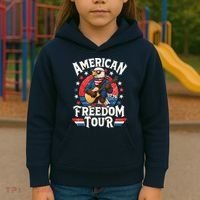 American Freedom Tour Eagle Celebrating America's 250th Birthday 1776 Kids Hoodie thumb 3