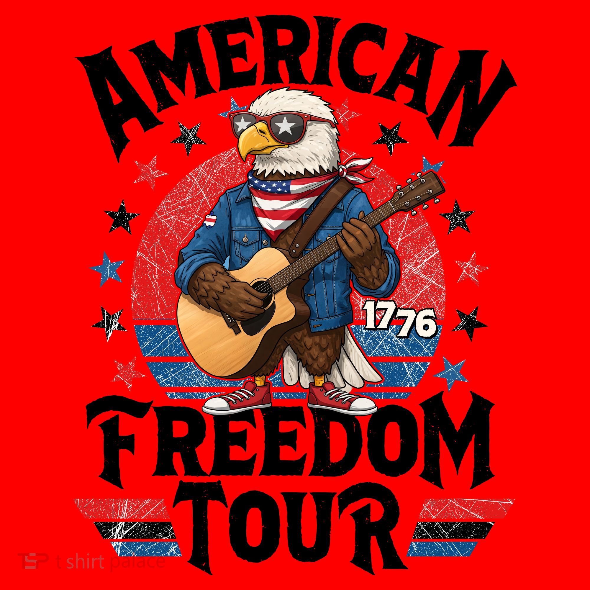 American Freedom Tour Eagle Celebrating America's 250th Birthday 1776 Santa Hat
