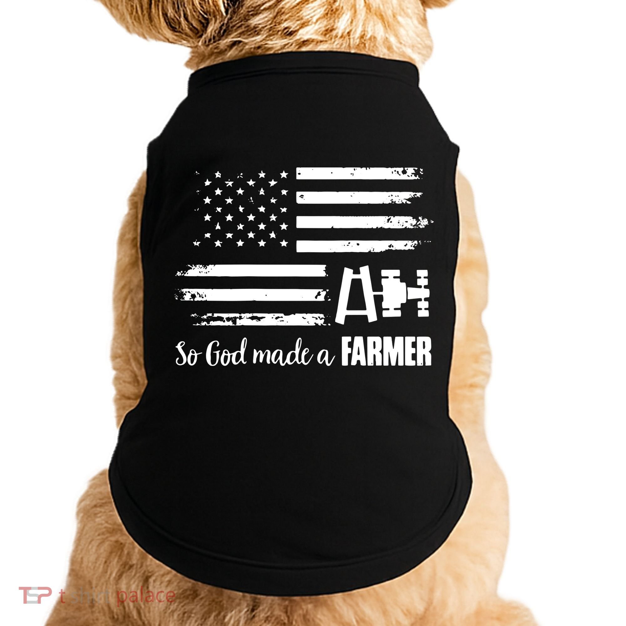 American Flag Tractor So God Made A Farmer T Doggie Tank