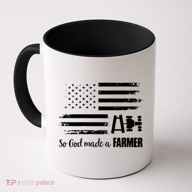 American Flag Tractor So God Made A Farmer T Coffee Mug