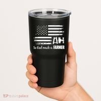 American Flag Tractor So God Made A Farmer T Tumbler thumb 2