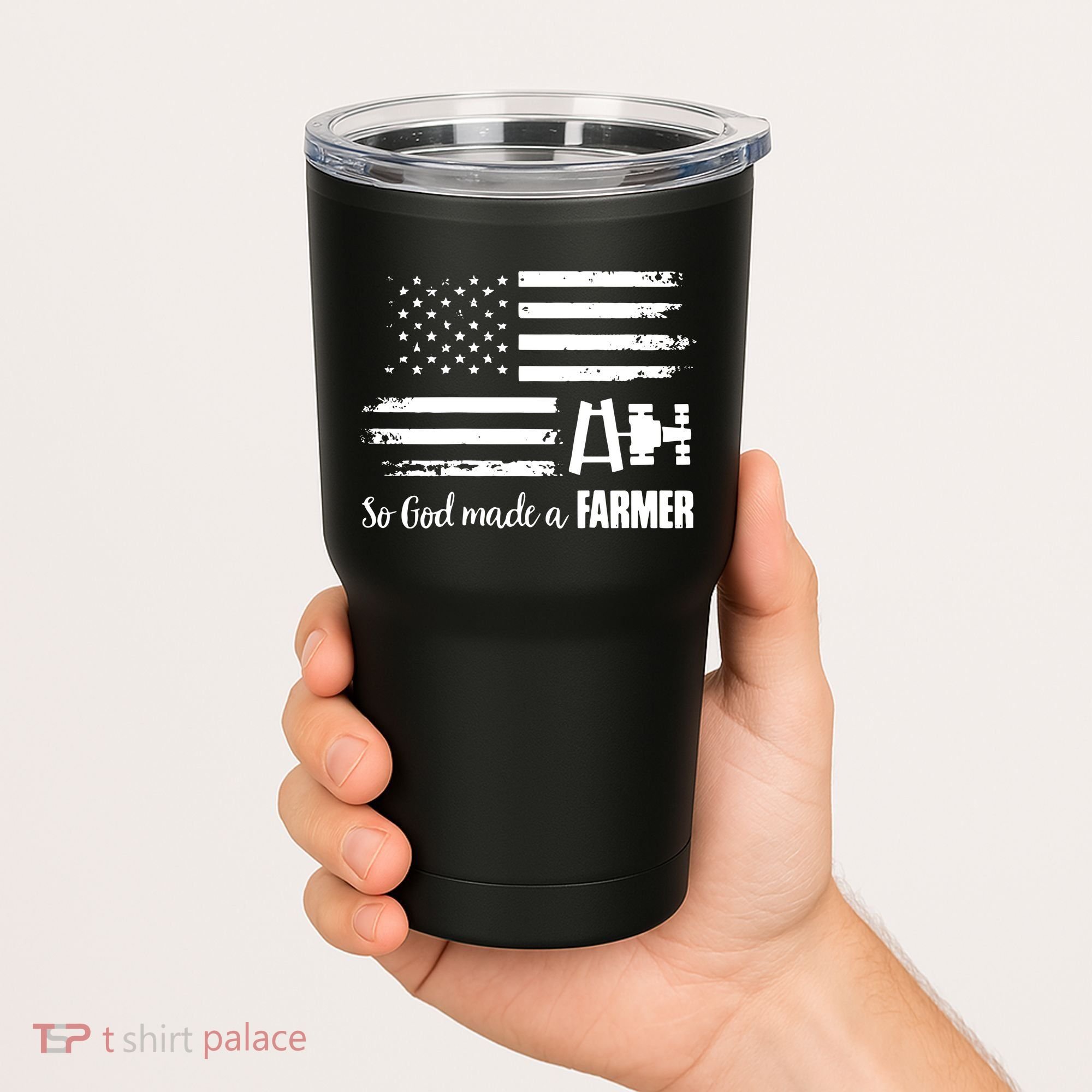 American Flag Tractor So God Made A Farmer T Tumbler