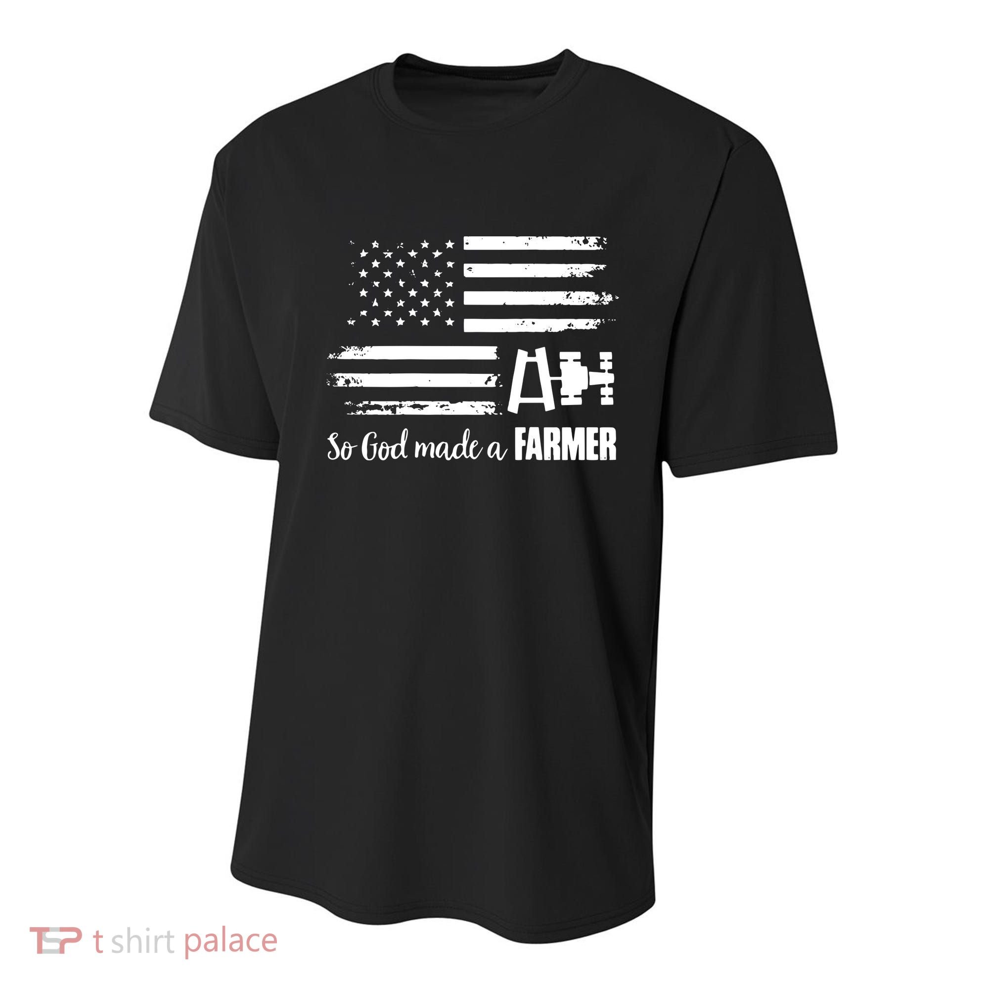 American Flag Tractor So God Made A Farmer T Youth Performance Sprint T-Shirt