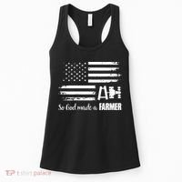 American Flag Tractor So God Made A Farmer T Women's Tank Top thumb 0
