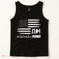 American Flag Tractor So God Made A Farmer T Tank Top thumb 2