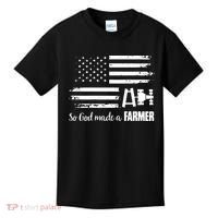 American Flag Tractor So God Made A Farmer T Kids T-Shirt thumb 0