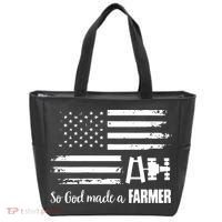 American Flag Tractor So God Made A Farmer T Tote Bag thumb 0
