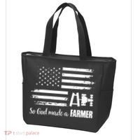 American Flag Tractor So God Made A Farmer T Tote Bag thumb 3